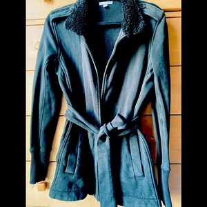 James Perse Epulet Cotton Tie Pocket Belted Jacket